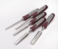 Robert Sorby 5500 - 5 Piece Gilt Edge Bench Chisel Set in Presentation Box - Soft Grip Handled